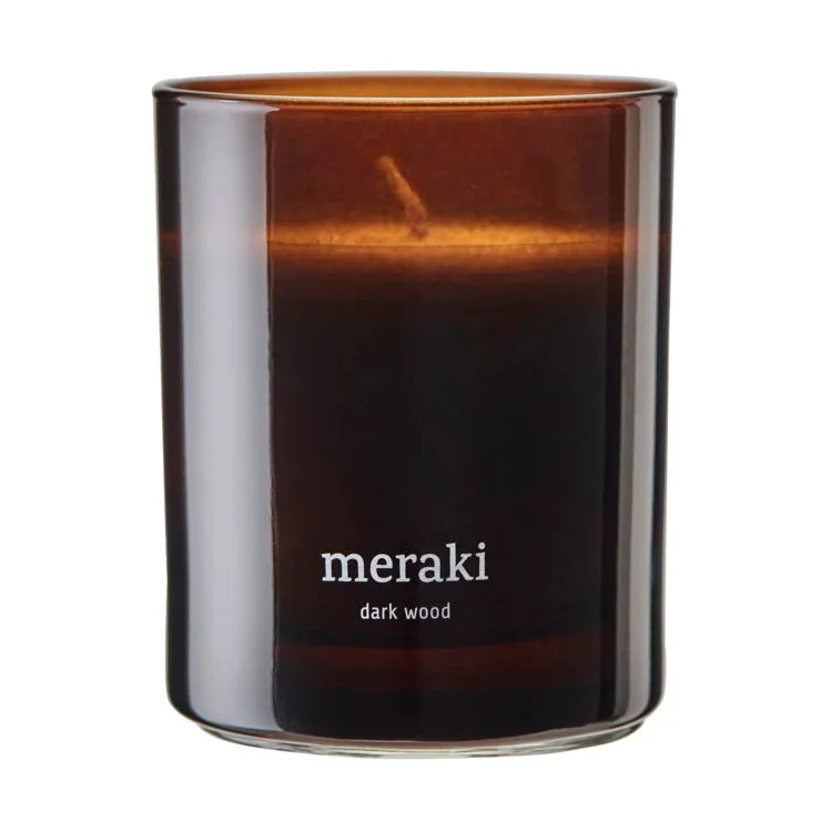Meraki Bougie parfumée Meraki, 35 heures Bois foncé