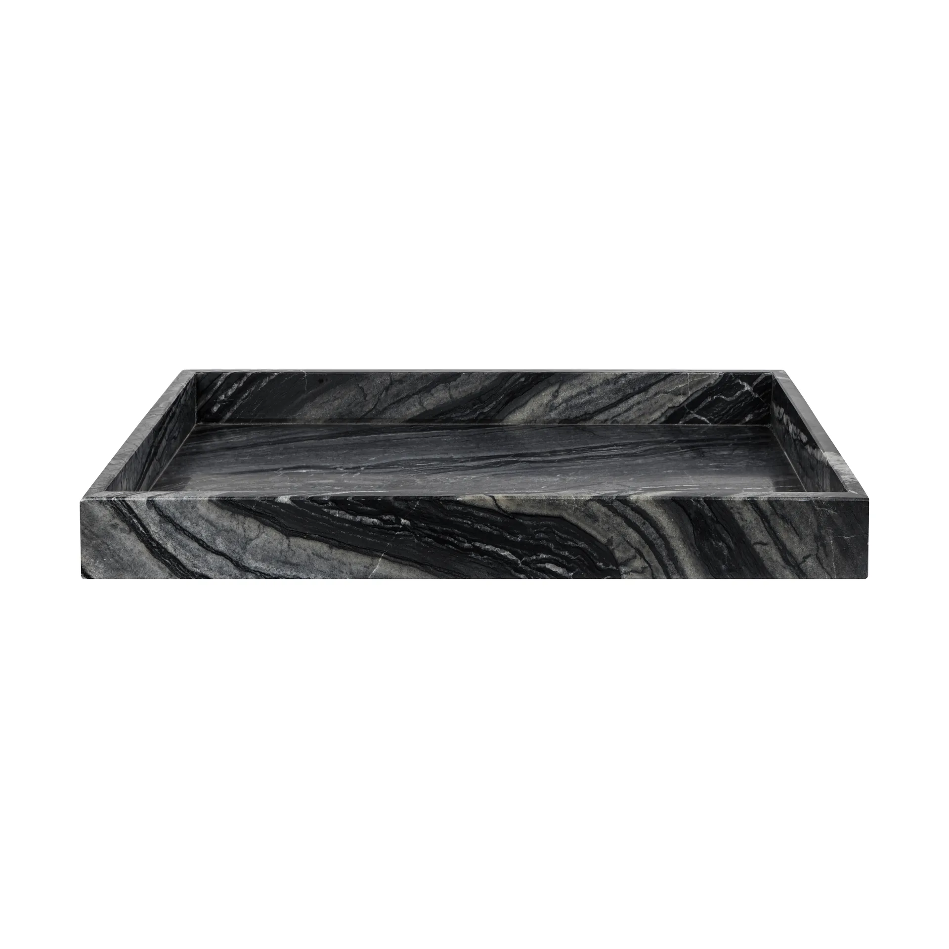 Mette Ditmer Marble dekorationsbakke large 30x40 cm Black-grey