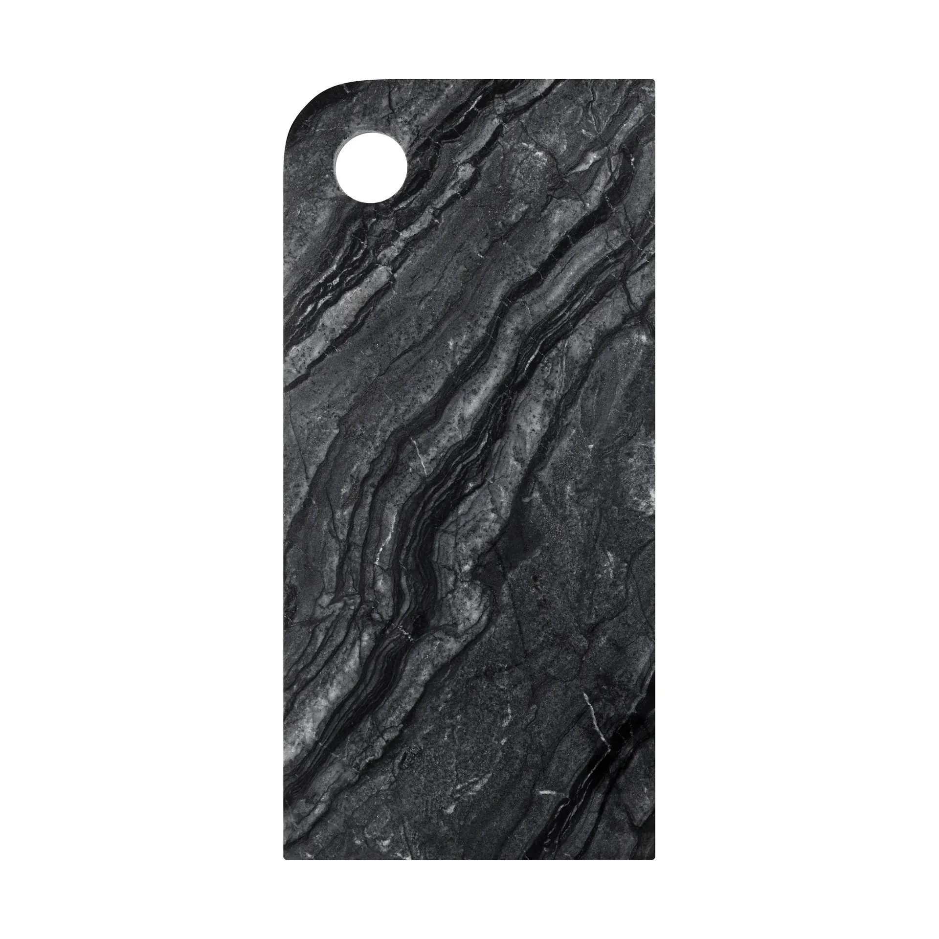 Mette Ditmer Marble serveringsbakke large 18x38 cm Black-grey