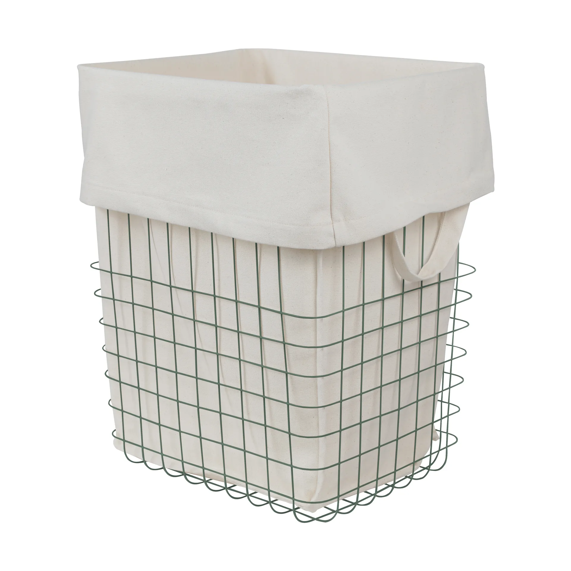 Mette Ditmer Panier de rangement Store-it avec sac en coton, large Thyme vert