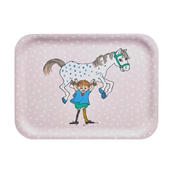 Pippi bricka 20x27 cm, Pippi and the Horse