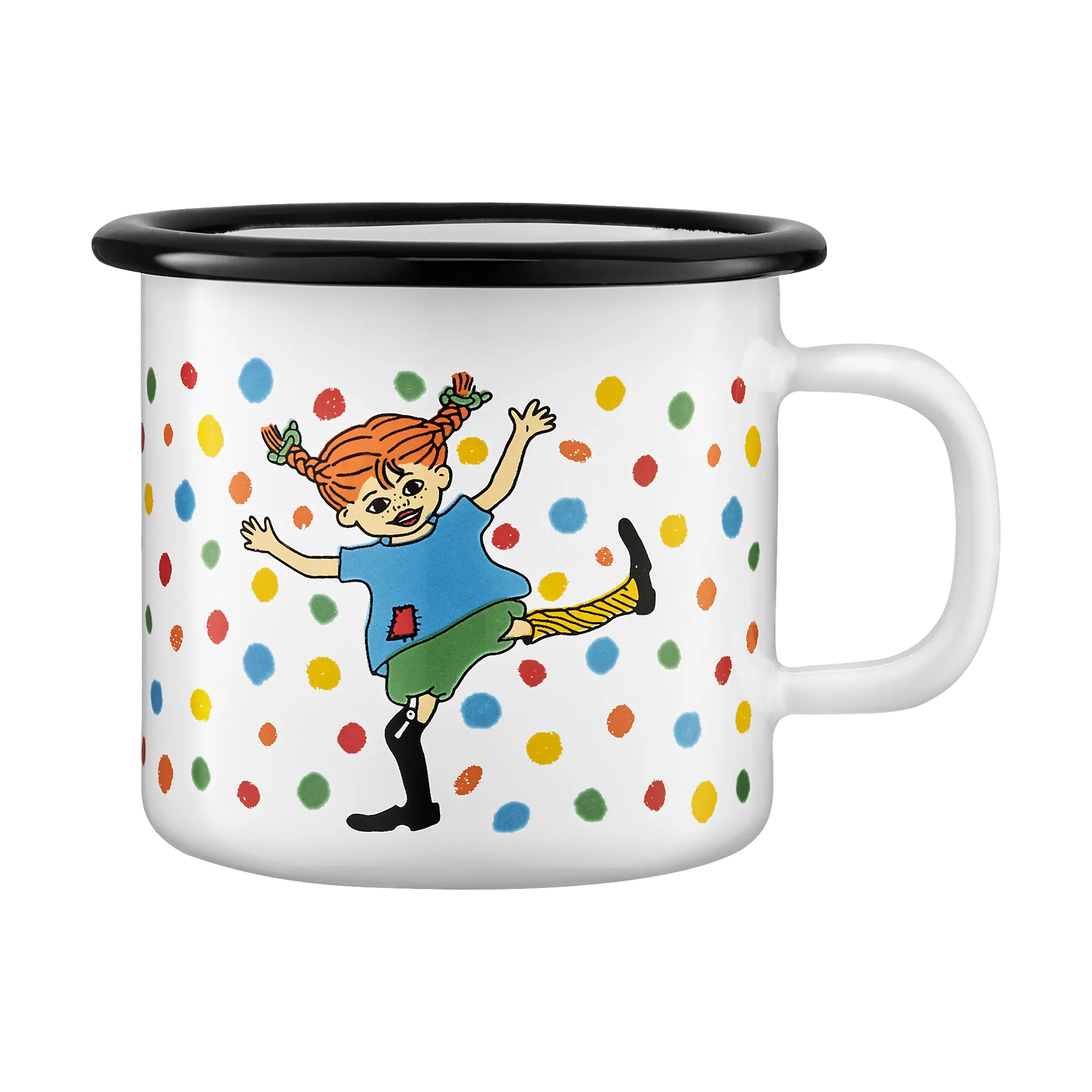 Muurla Pippi emaljmugg 2,5 dl Hoppsansa