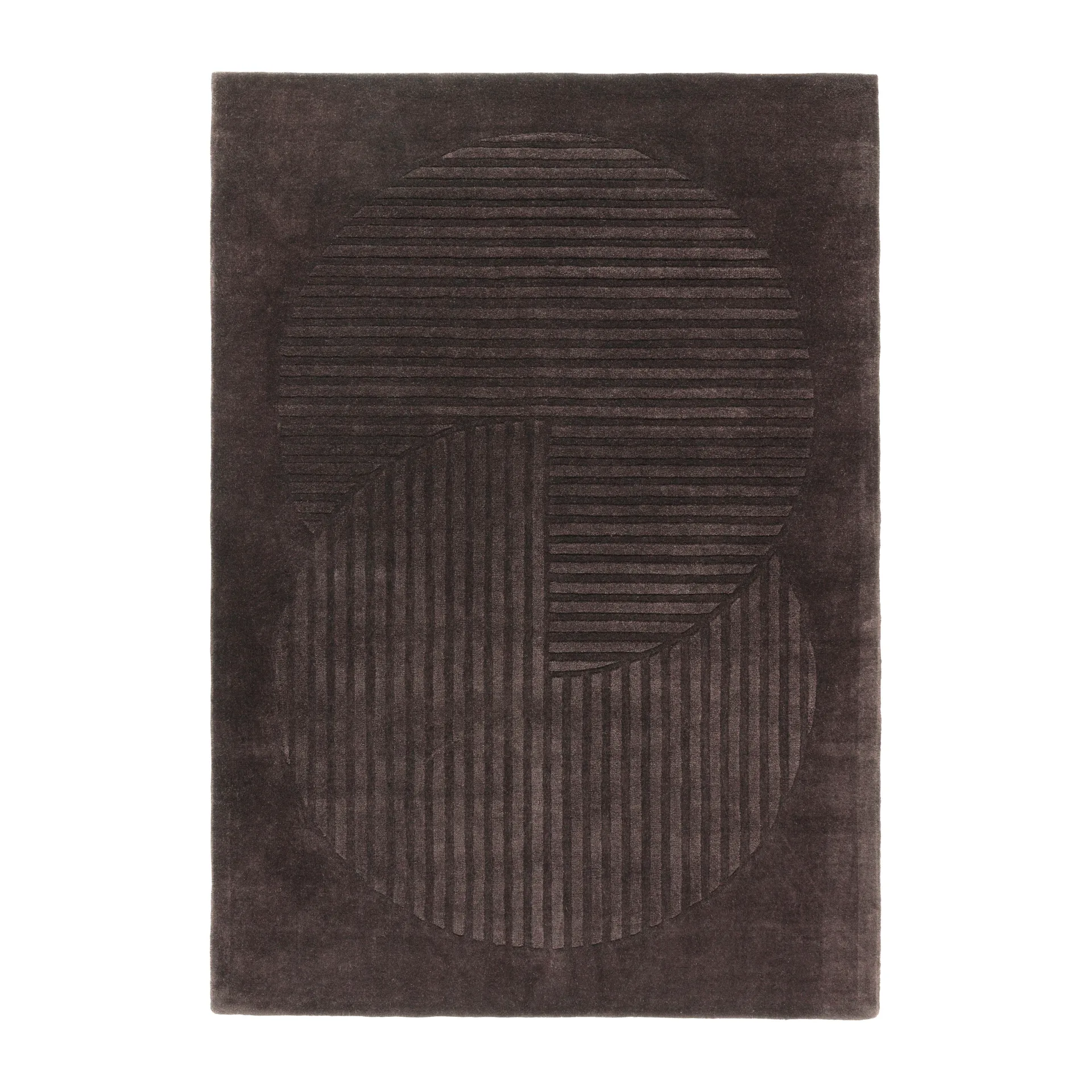 NJRD Levels Circles uldtæppe Brun, 170x240 cm