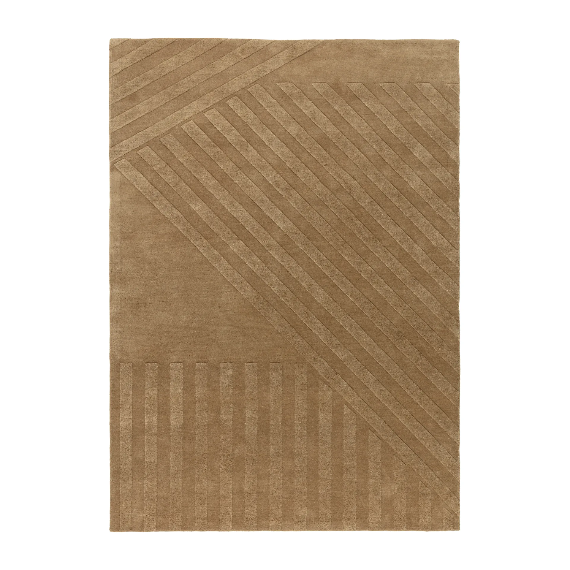 NJRD Levels Stripes uldtæppe Beige, 200x300 cm