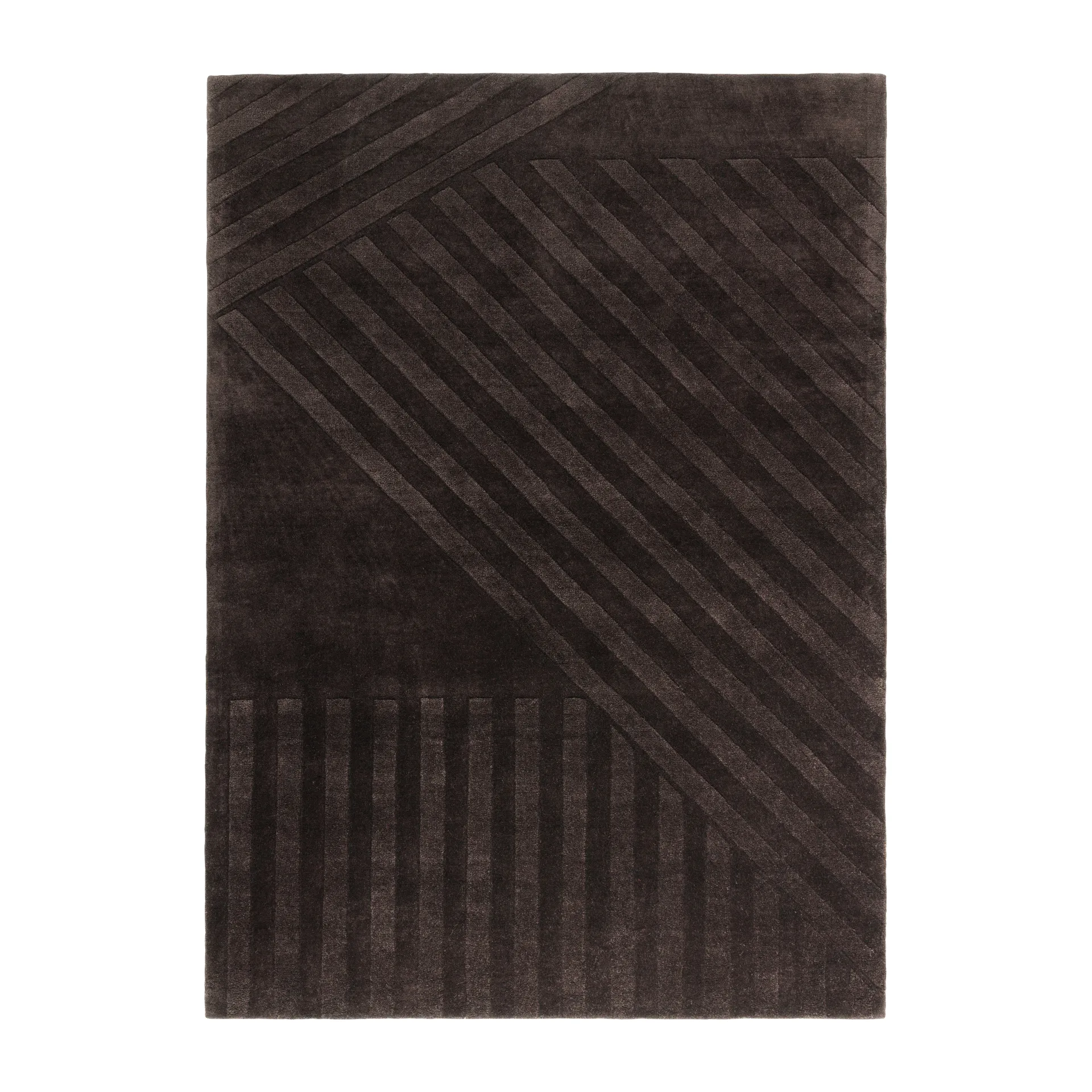 NJRD Levels Stripes uldtæppe Brun, 170x240 cm