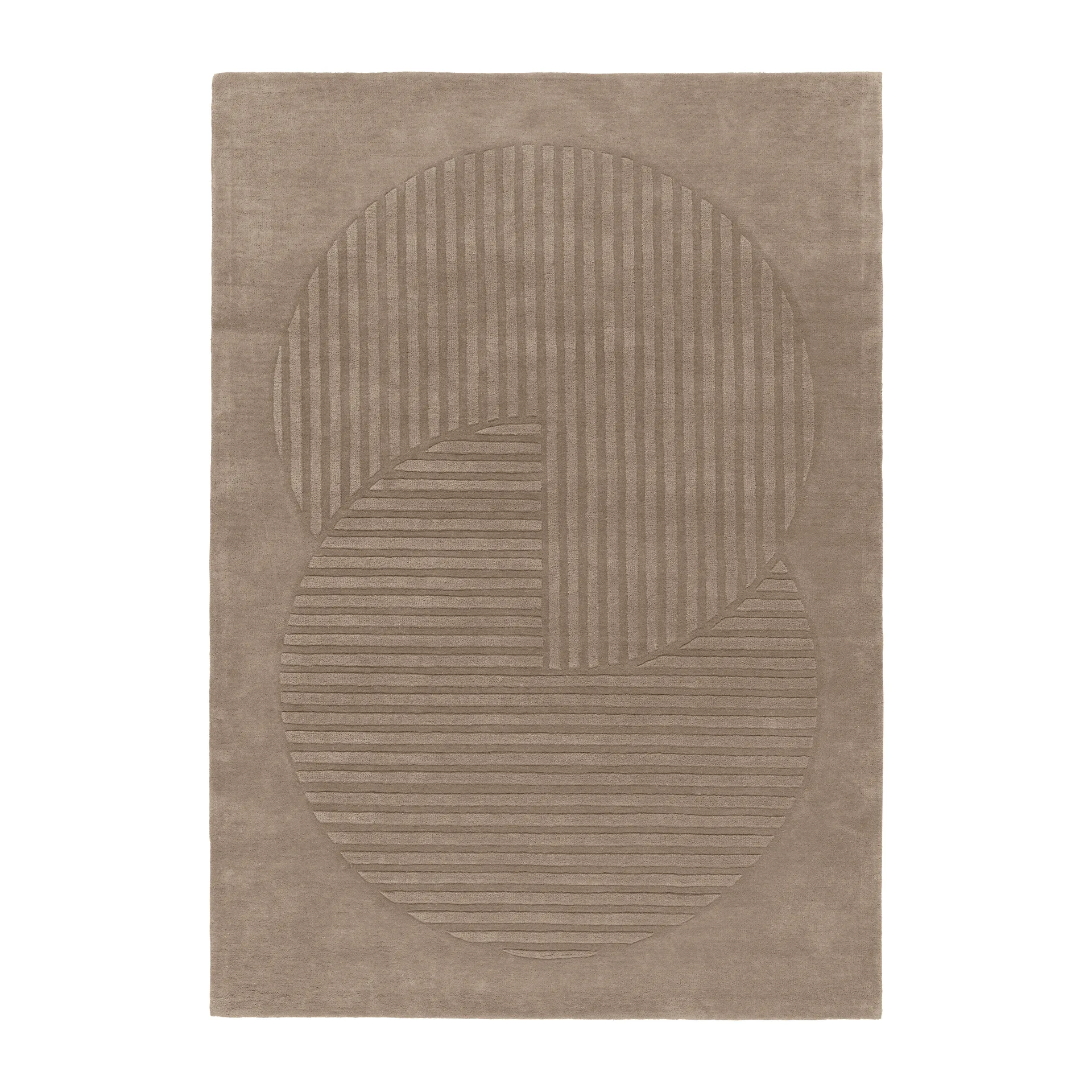 NJRD Tapis en laine Levels Circles Taupe, cm