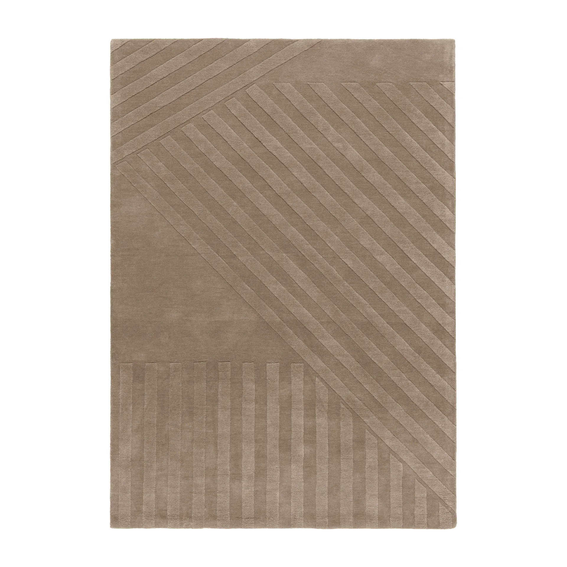 NJRD Tapis en laine Levels Stripes Taupe, cm — vue 3