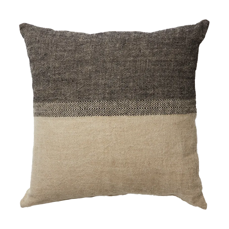 Olsson & Jensen Housse de coussin Levi cm Noir/naturel
