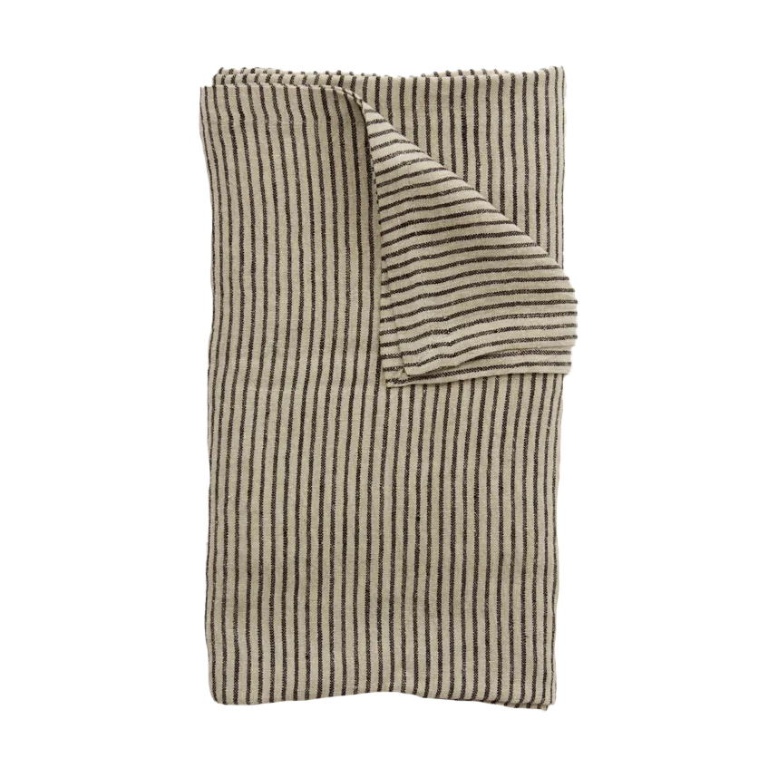 Olsson & Jensen Nappe en lin Stripe cm Noir-sable