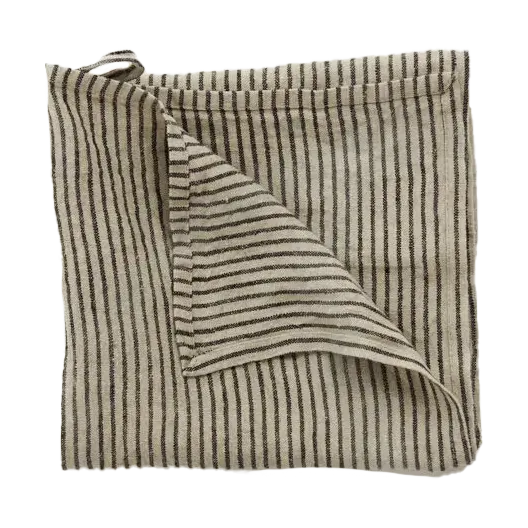 Olsson & Jensen Stripe viskestykke i linned 45x65 cm Sort-sand