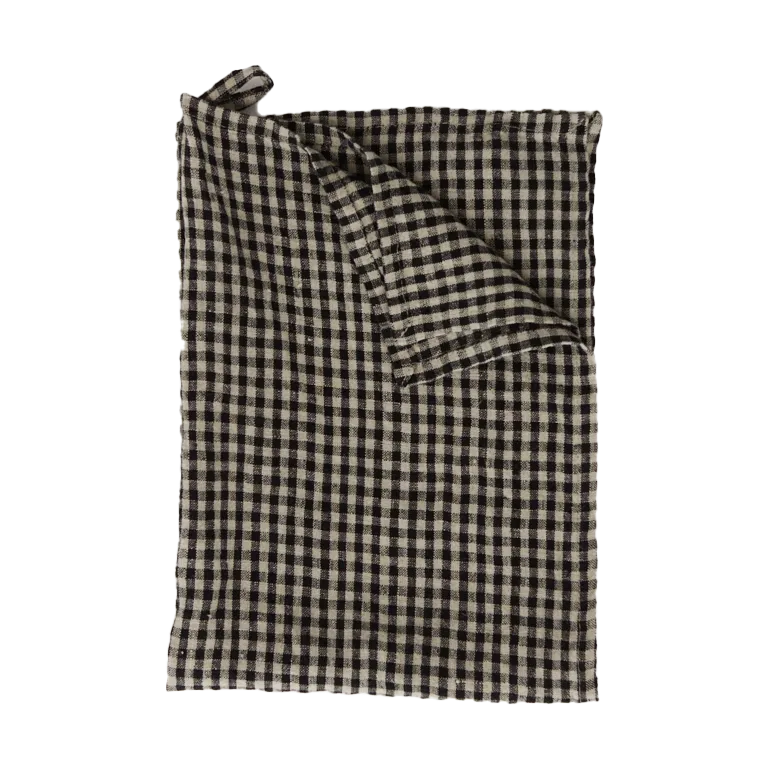 Olsson & Jensen Vipa viskestykke linned 45x65 cm Sort-sand