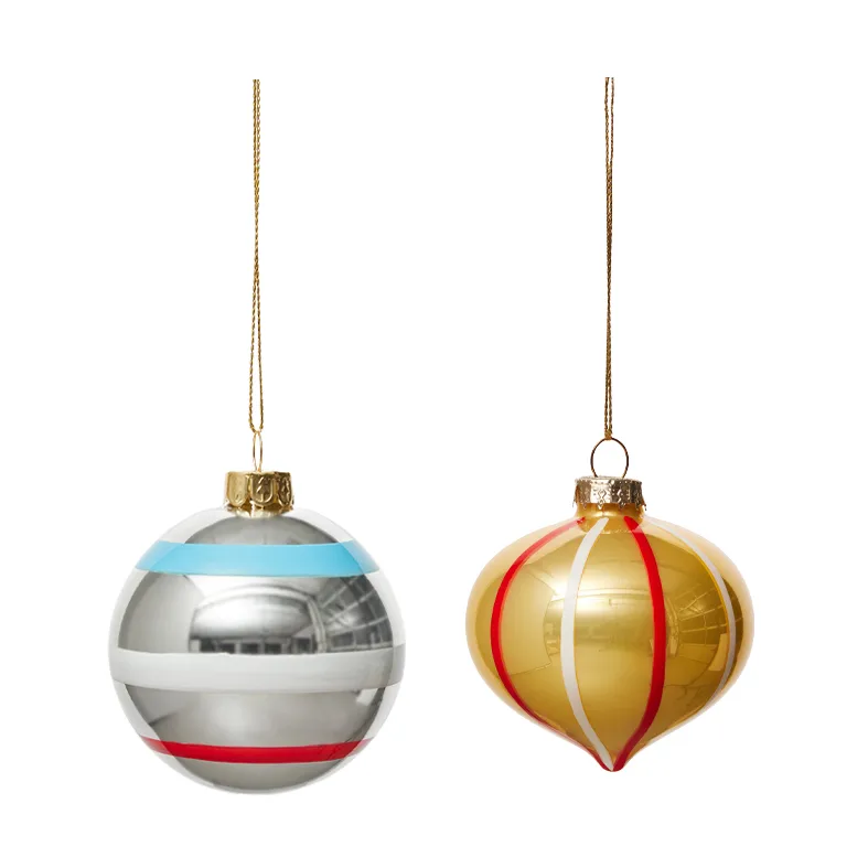 OYOY Boule en verre Christmas Mushroom No. 2, lot de 2 Multi
