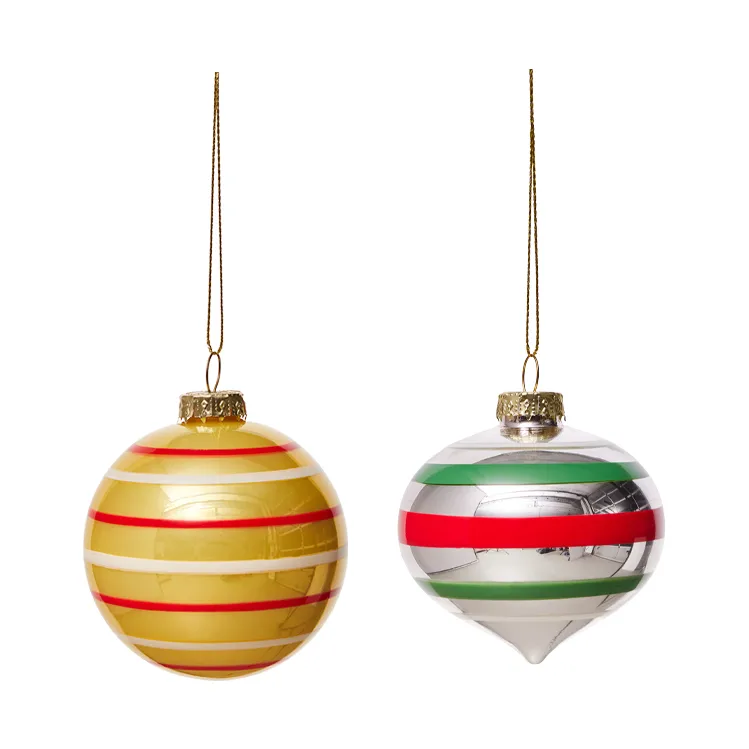 OYOY Boule en verre Christmas Mushroom No. 3, lot de 2 Multi