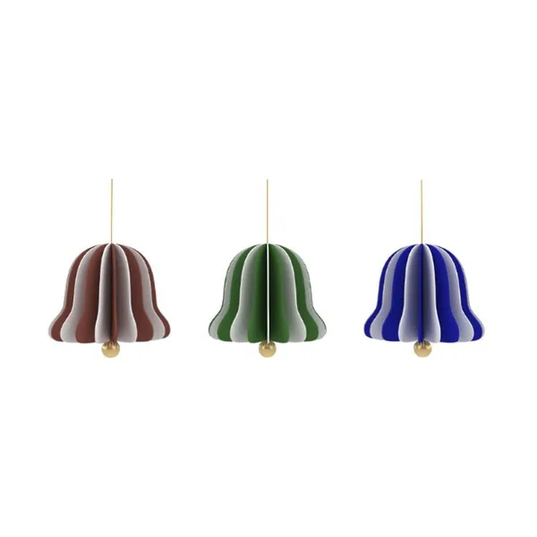 Christmas Bell julhänge 3 delar, Nutmeg-green