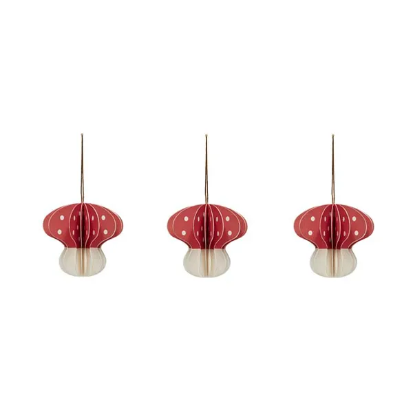 Christmas Mushroom dekorationshängen 3-pack, Red