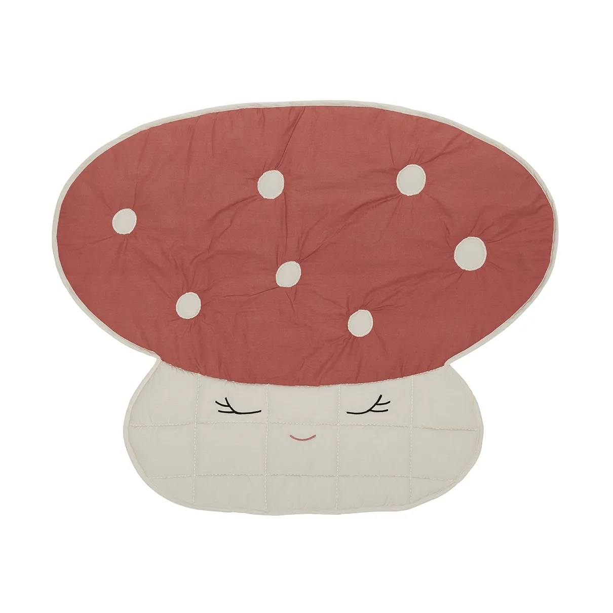 OYOY Couverture matelassée Mushroom Rouge pâle