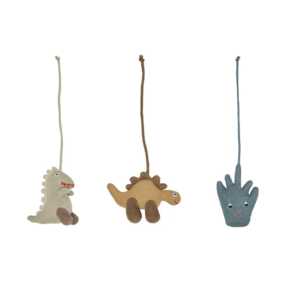 OYOY Jouets pour tapis d'éveil Dino Beige-safran-bleu aqua