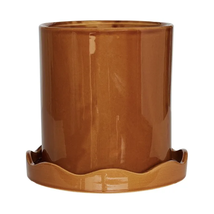 OYOY Nami pot avec soucoupe Ø16,5 small Ambre
