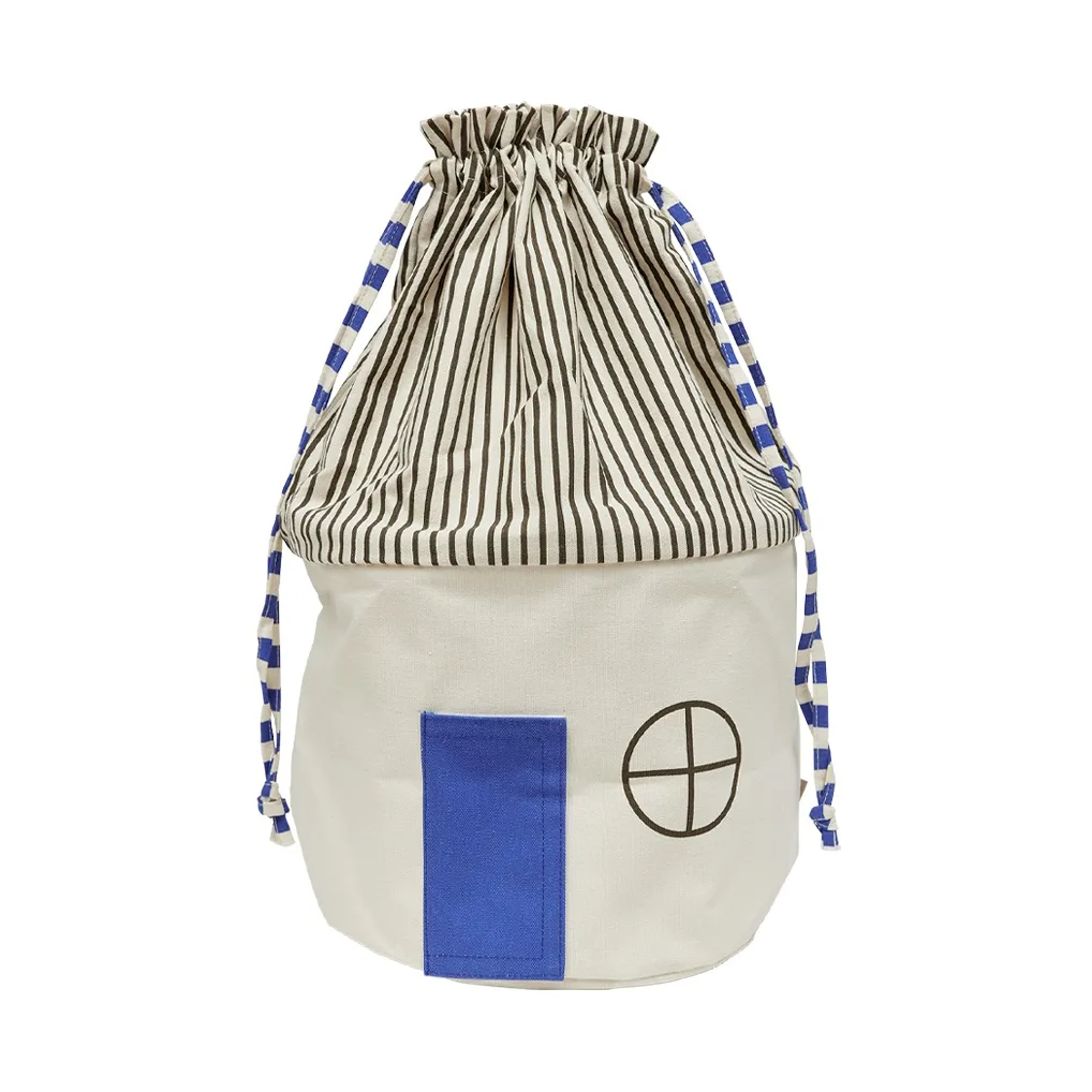 OYOY Panier de rangement Koya Large Bleu Optique
