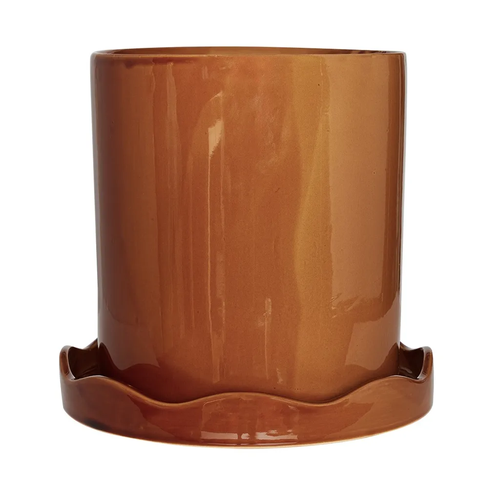 OYOY Pot Nami avec soucoupe Ø large Ambre