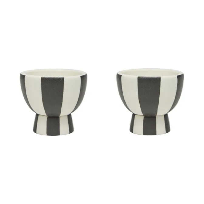 OYOY Toppu &auml;ggkopp 2-pack White-black