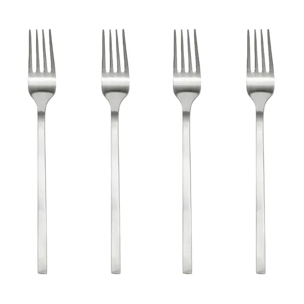 Yuka gaffel 4-pack, Brushed Steel