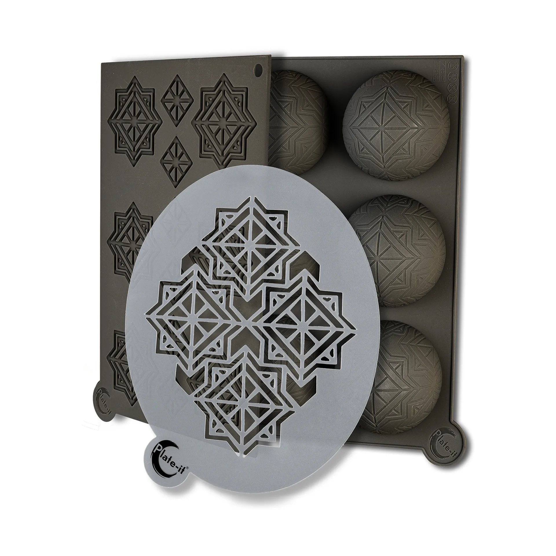 Silikoneforme Infinty Plate-it Sæt 3 Sdv 24x16/24x16/ø19cm