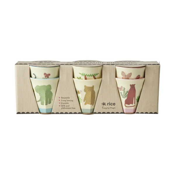 Rice melaminkopp small 6-pack, Sweet Jungle