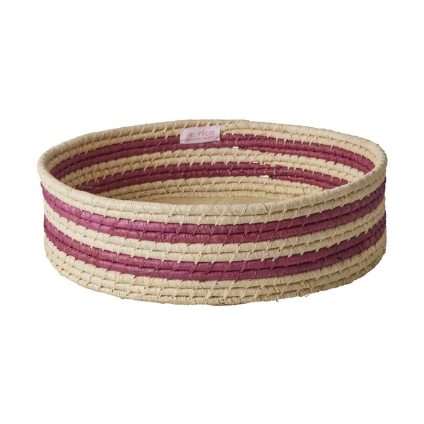 Rice raffia rund förvaringskorg large, Aubergine
