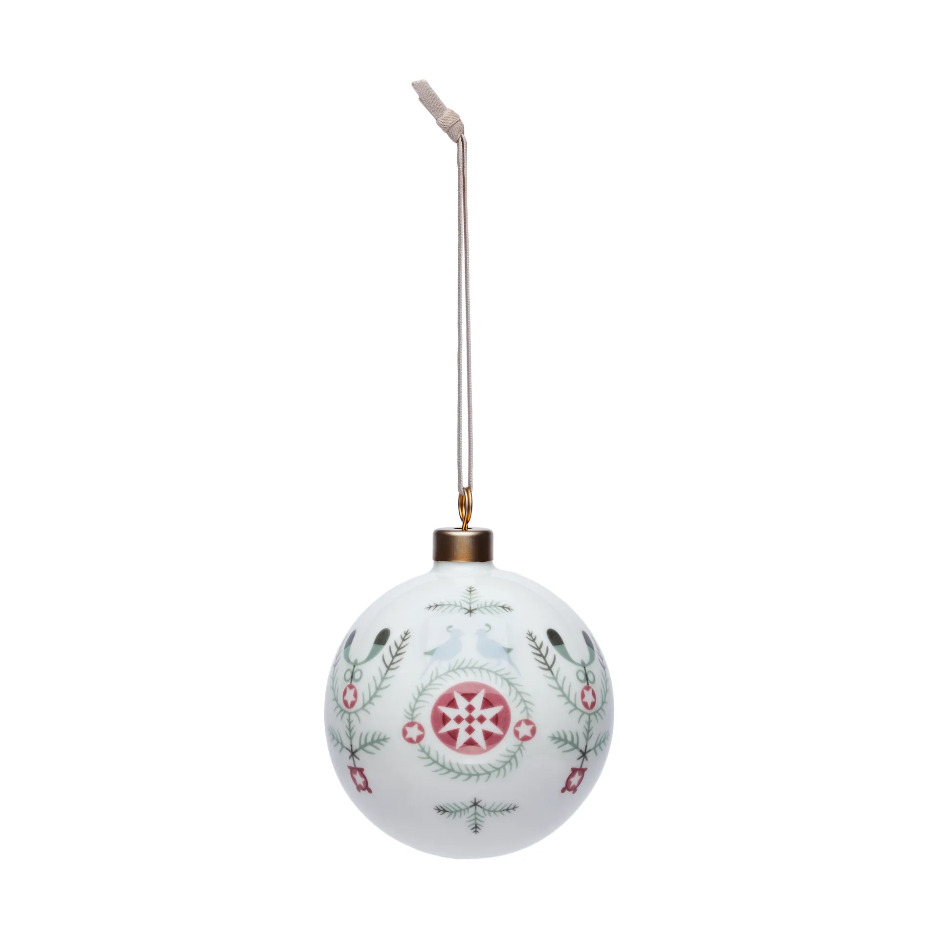 Rörstrand Boule de Noël Swedish Grace Winter Ø8 cm Blanc
