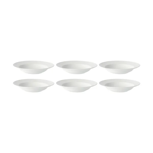 Swedish Grace djup tallrik 25 cm, 6-pack snö