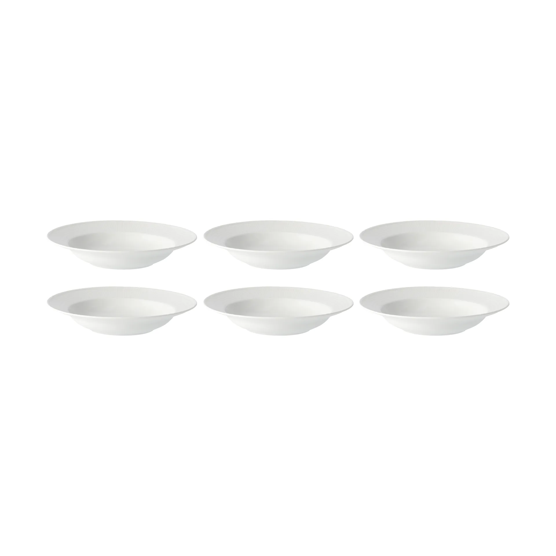 Rörstrand Swedish Grace dyb tallerken 25 cm, 6 stk sne-hvid