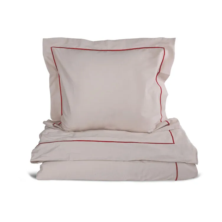 Sagaform Carl sengesæt 150x210 cm Beige-vinrød