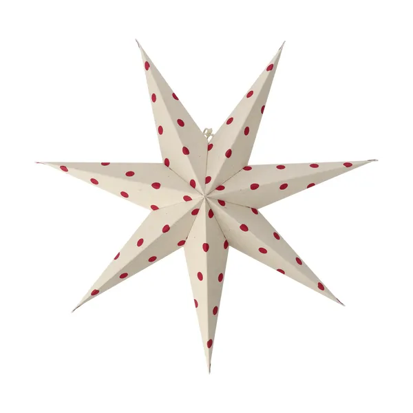 Bare adventsstjärna vit-rödprickig, 60 cm