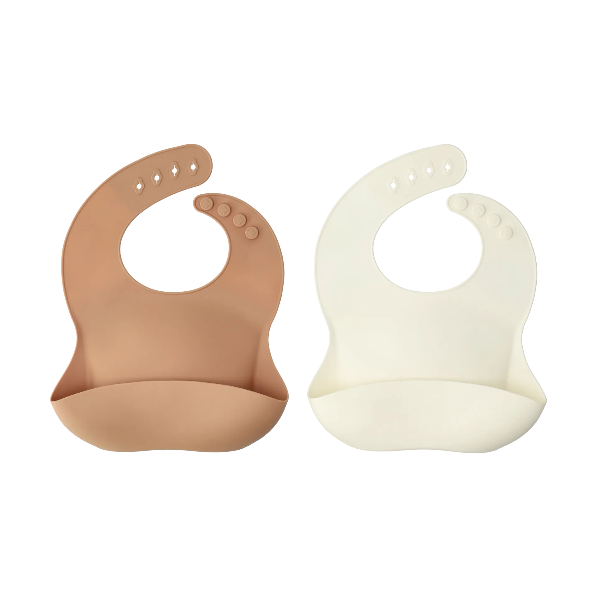 Scandi Living Bavoir en silicone Silly, 2 pièces’ Vanille-noisette
