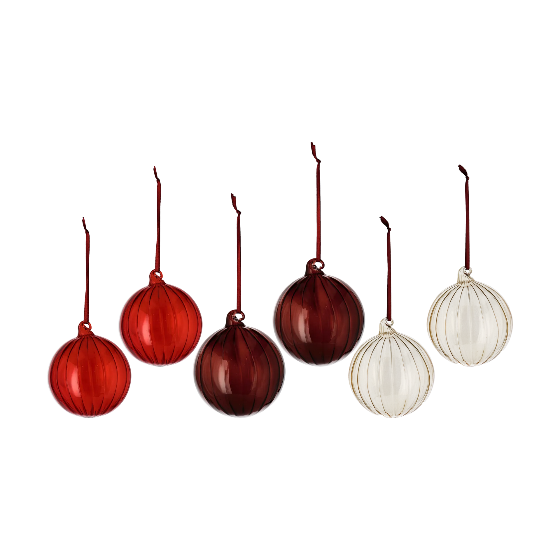 Scandi Living Clarity julekugle Ø8 cm 6-pak Rød