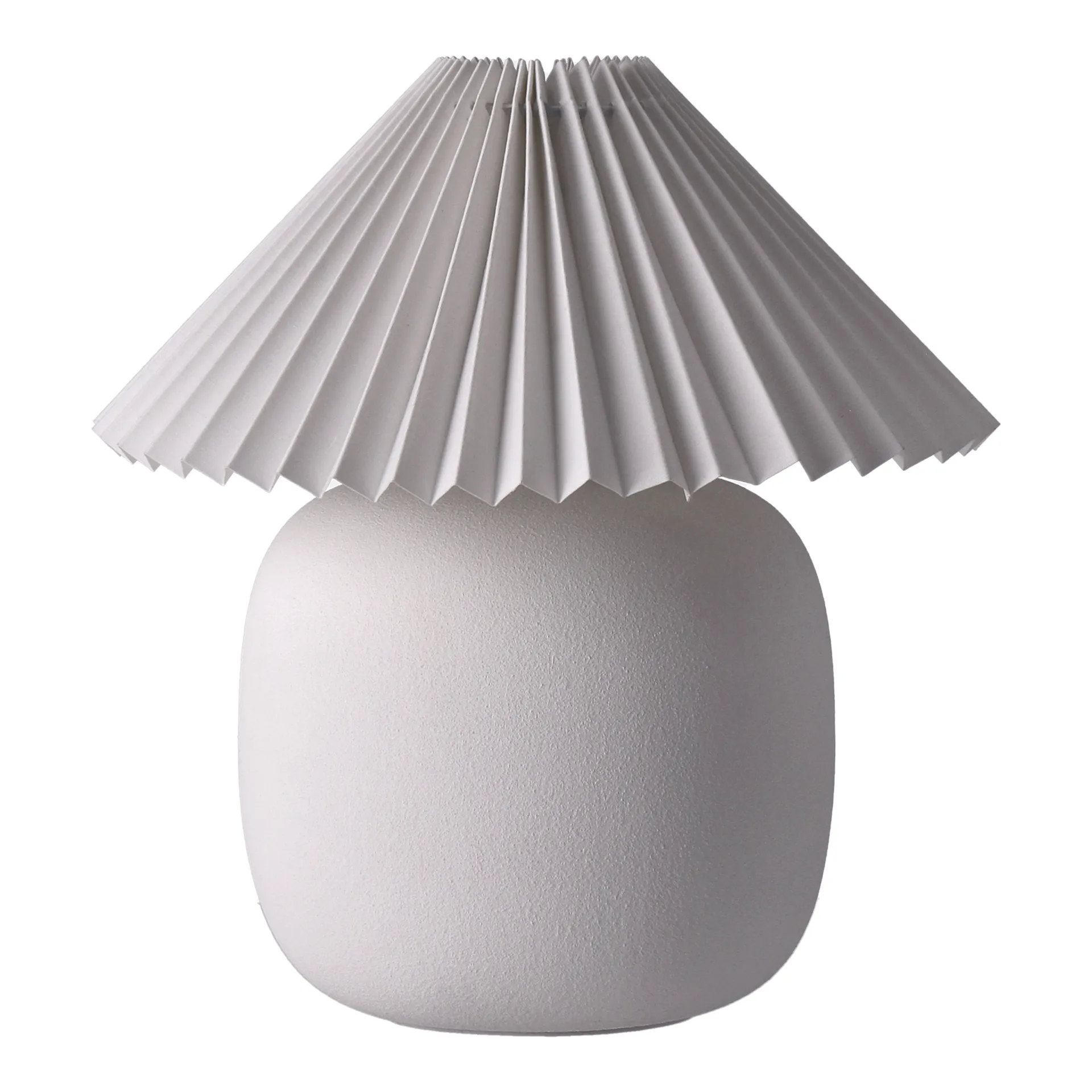 Scandi Living Lampe de table Boulder white-pleated white