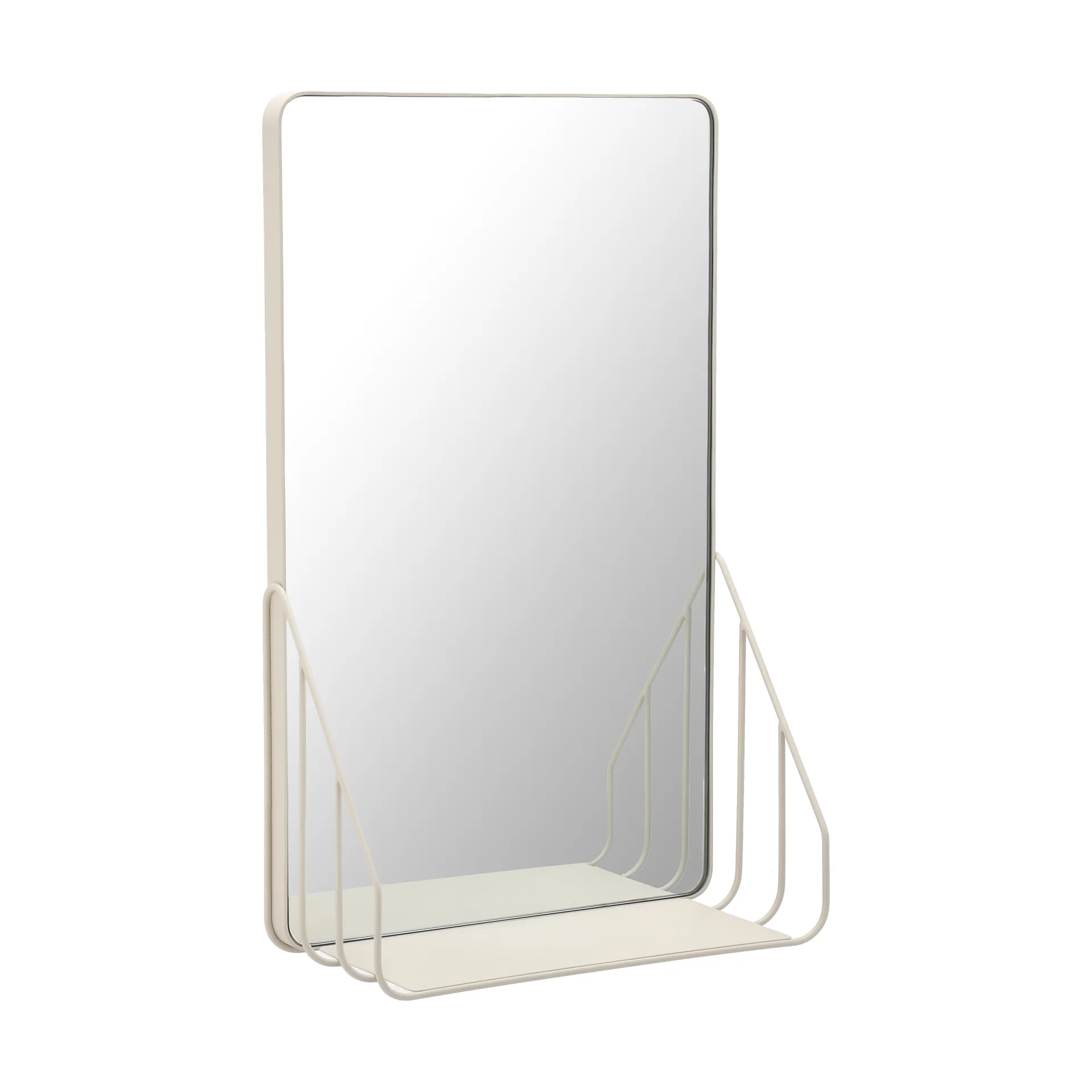 Scandi Living Miroir Nod avec étagère cm Beige