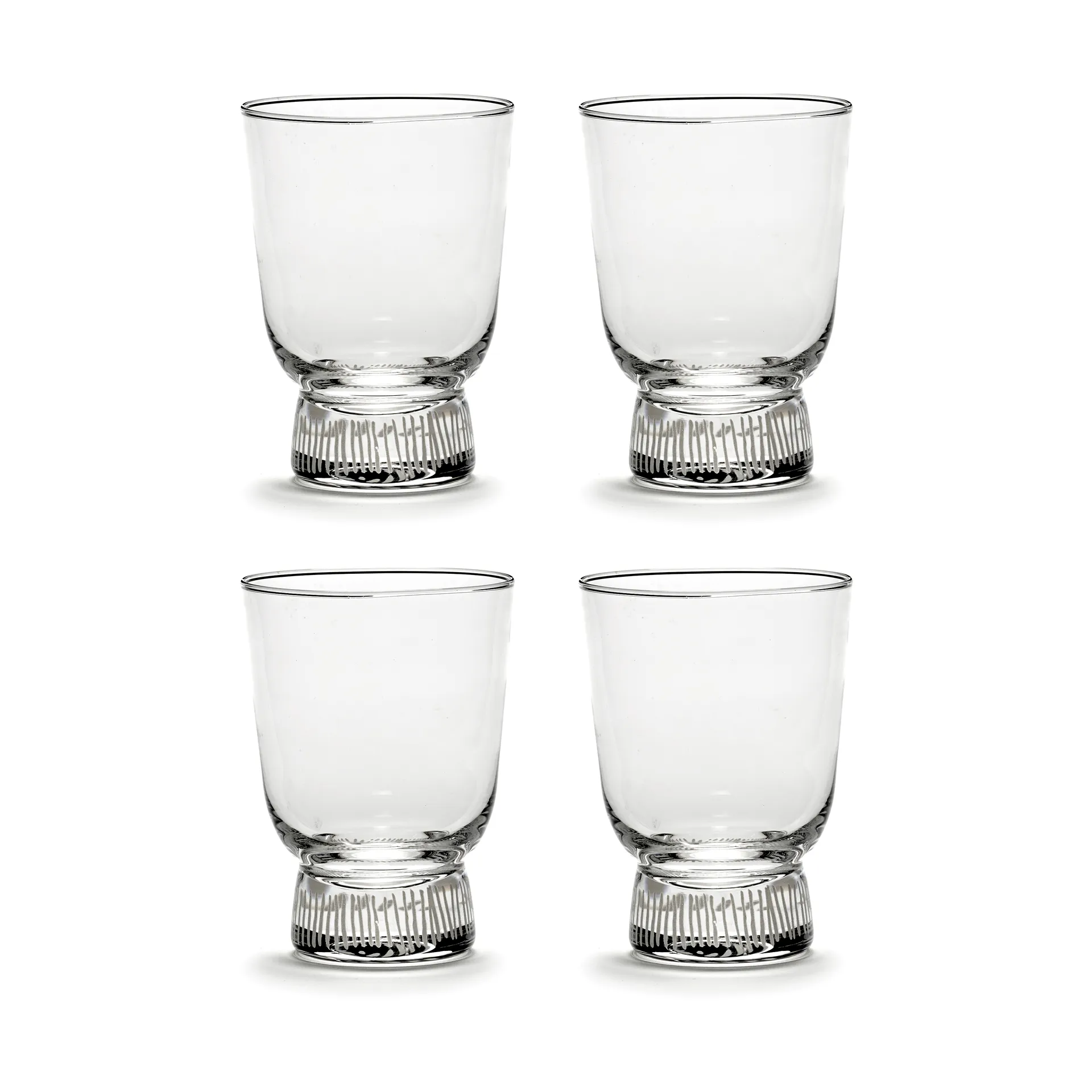 Serax Ottolenghi Feast drikkeglas 33 cl 4-pak Stripes sandblasted