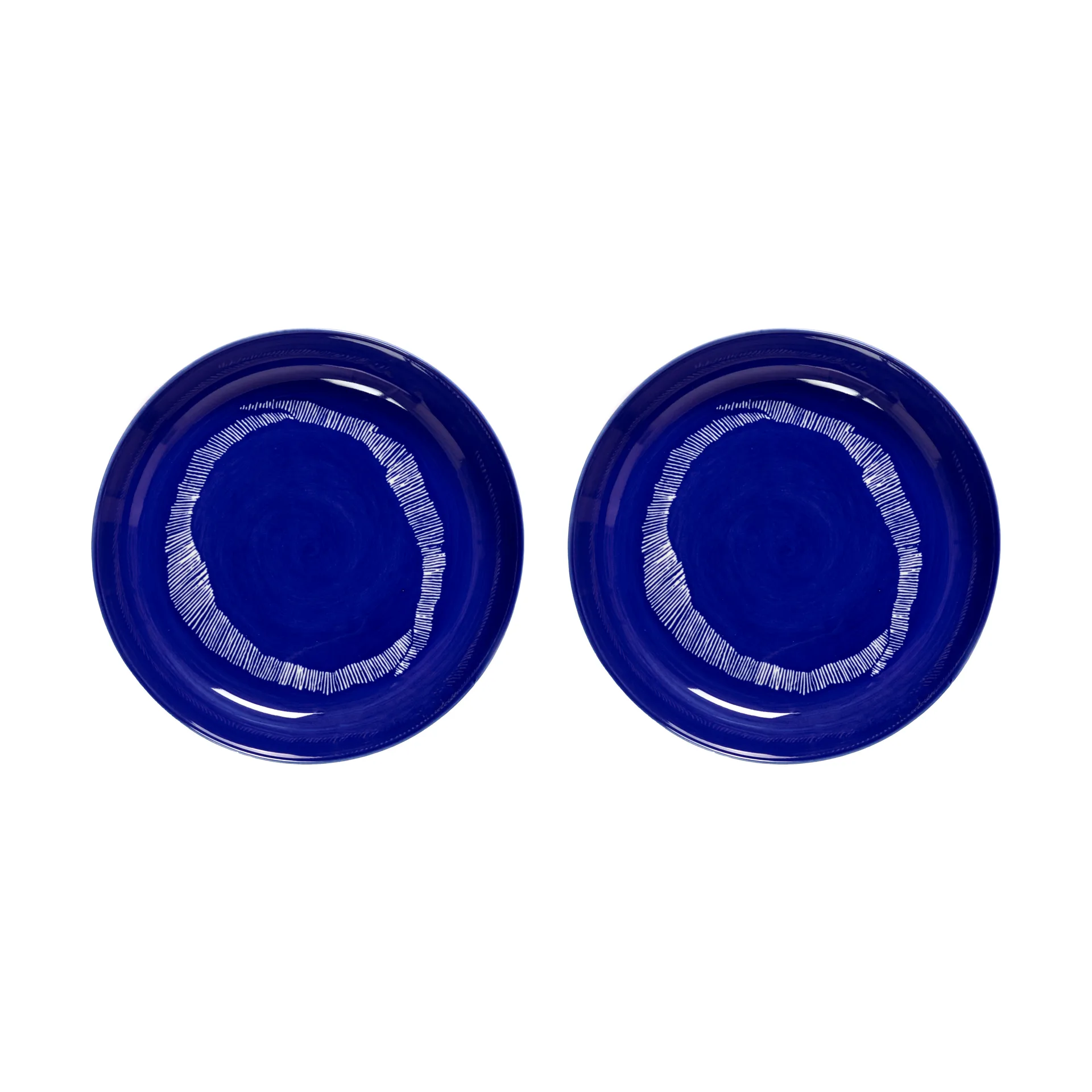 Serax Ottolenghi Feast dyb tallerken Ø22 cm 2-pak Dark blue stripes-white