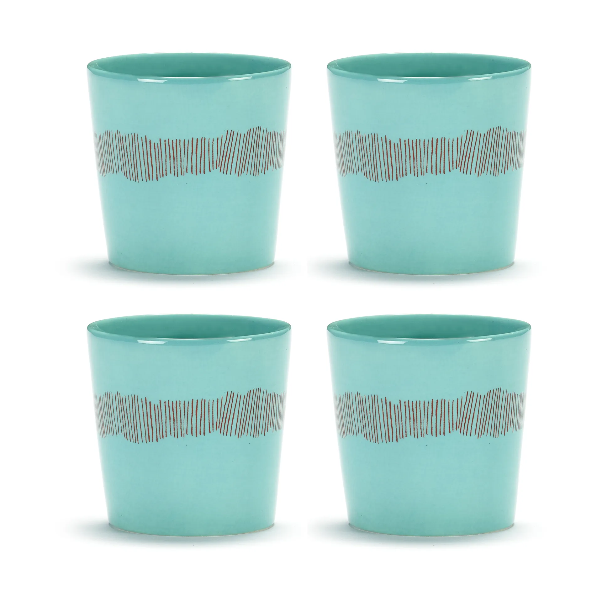 Serax Ottolenghi Feast kaffekop 25 cl 4-pak Azure stripes-red