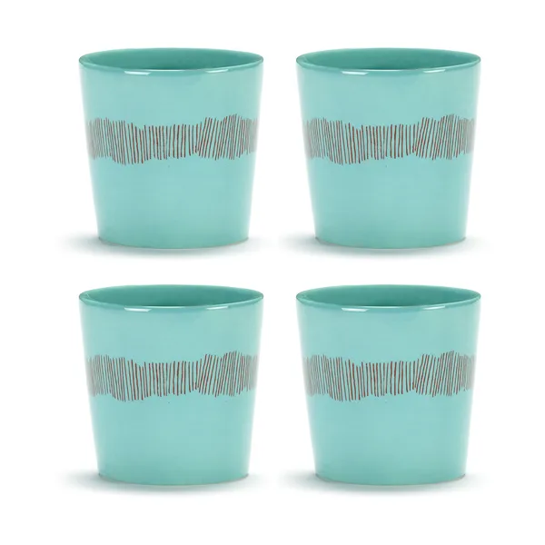 Ottolenghi Feast kaffekopp 25 cl 4-pack, Azure stripes