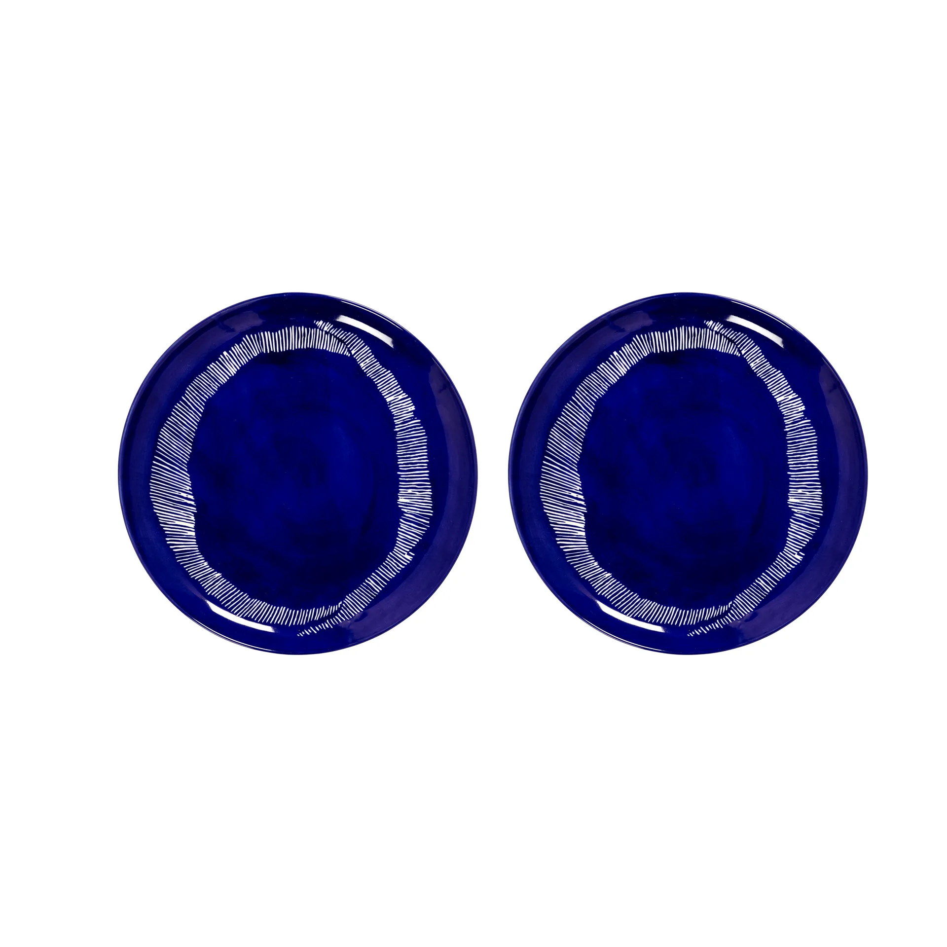 Serax Ottolenghi Feast tallrik L &Oslash;26,5 cm 2-pack Dark blue stripes-white
