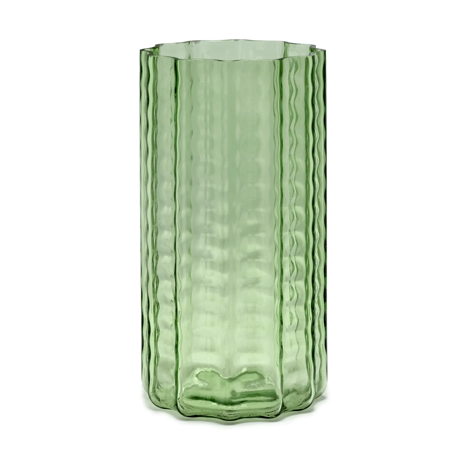 Serax Vase Waves 02 Green-clear