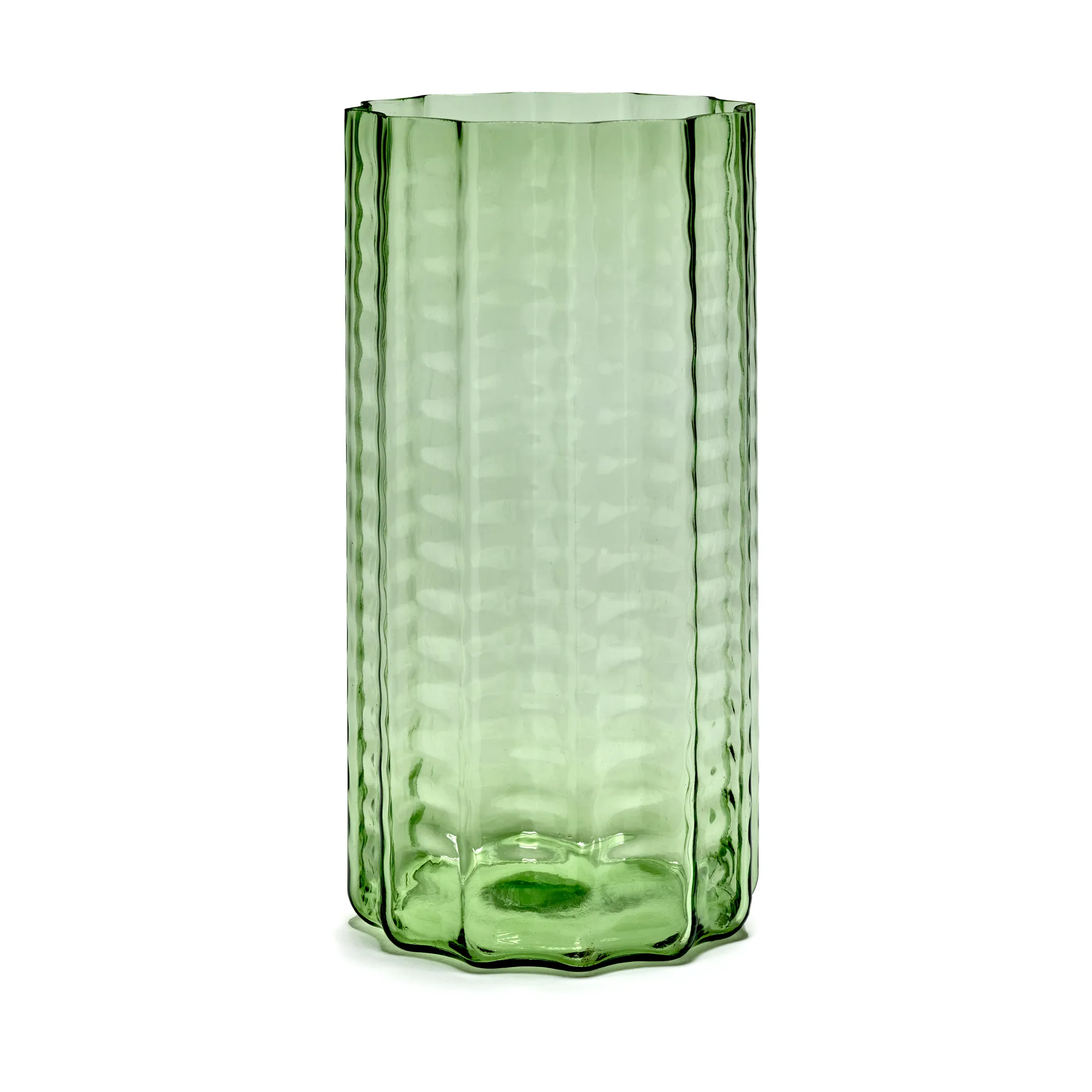 Serax Vase Waves 03 Green-clear