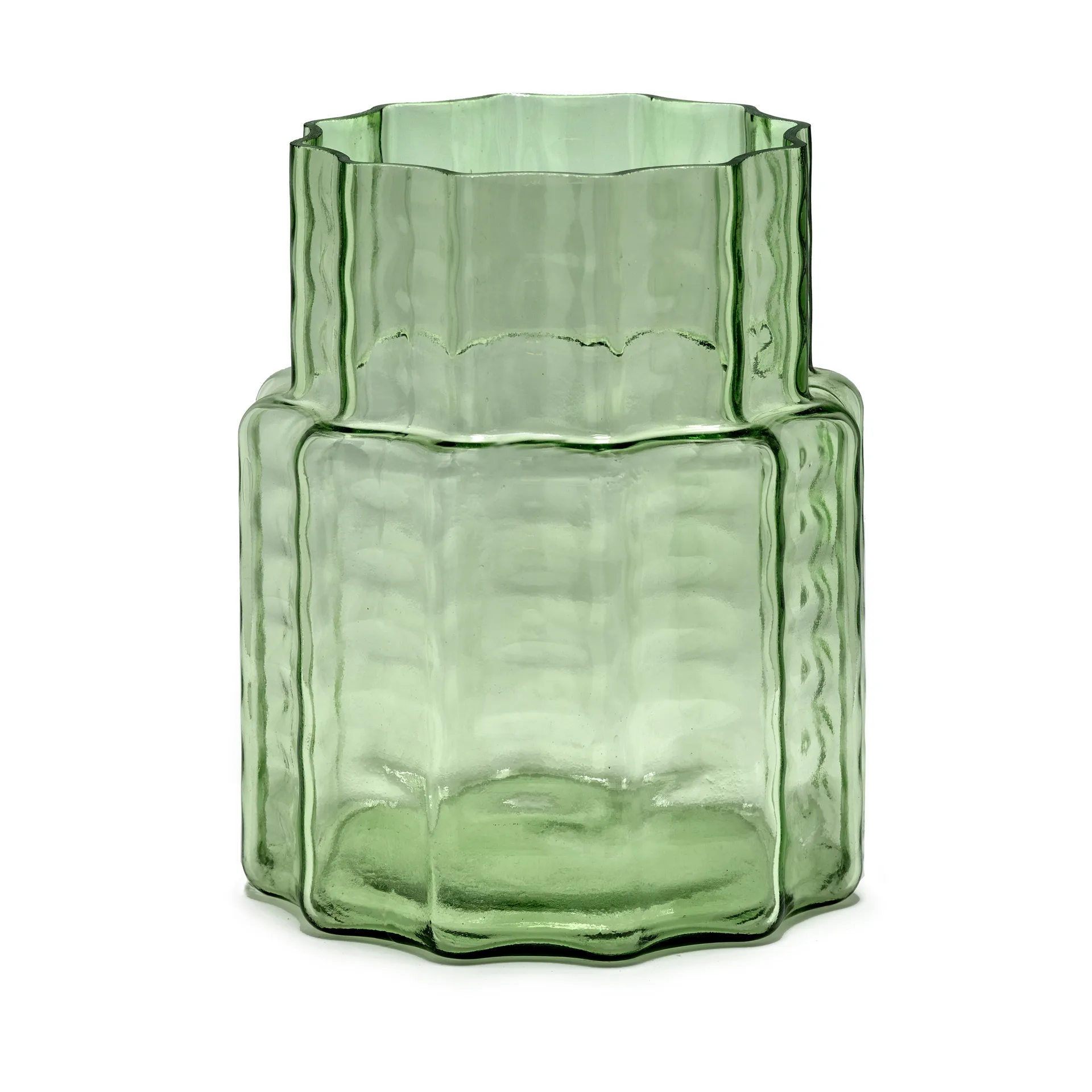Serax Vase Waves 04 Ø18x21 cm Green-clear