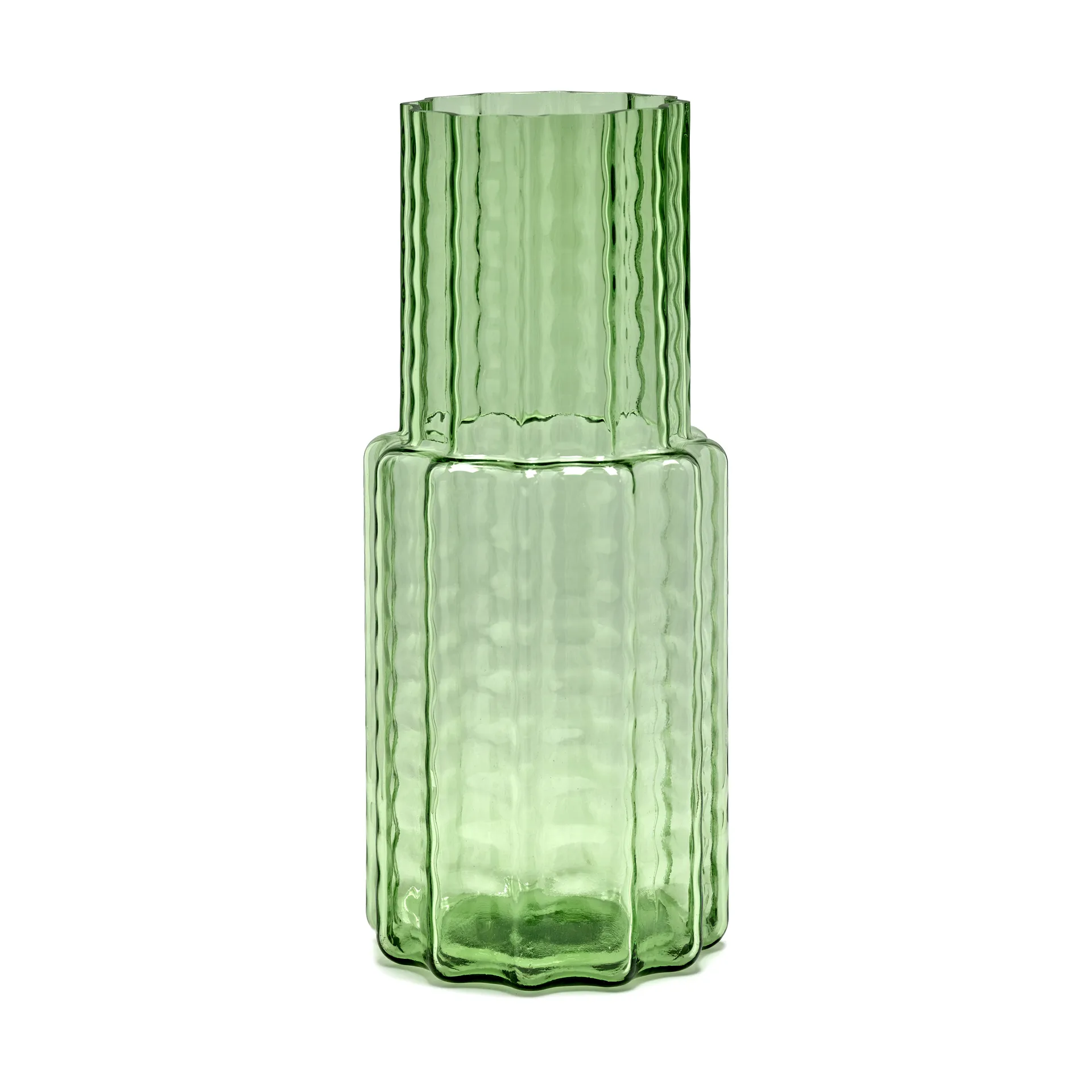 Serax Vase Waves 05 Ø16x35 cm Green-clear
