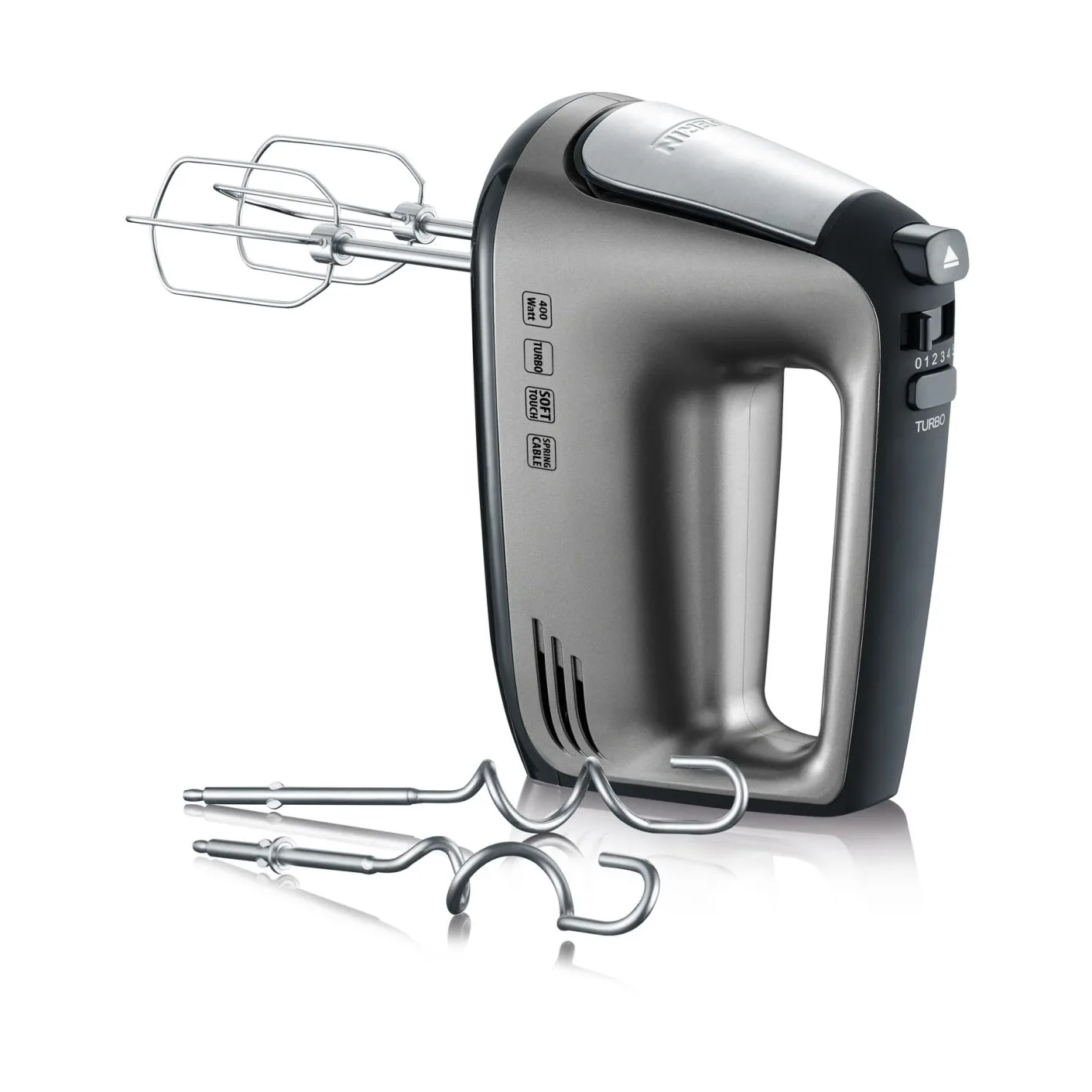 SEVERIN Håndmixer HM 3832 - hand mixer - grey metallic/black/stainless steel - 400 W