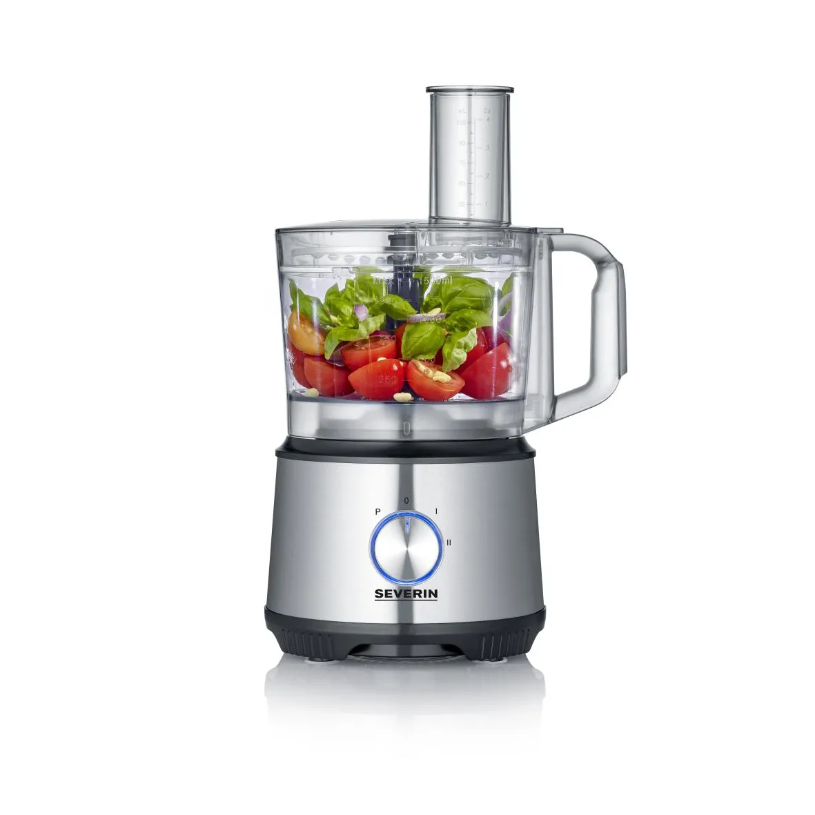 SEVERIN Køkkenmaskine KM 3892 - food processor - 1200 W - brushed stainless steel/black