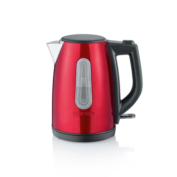 Severin WK 3417 vattenkokare 1 L, Röd metallic